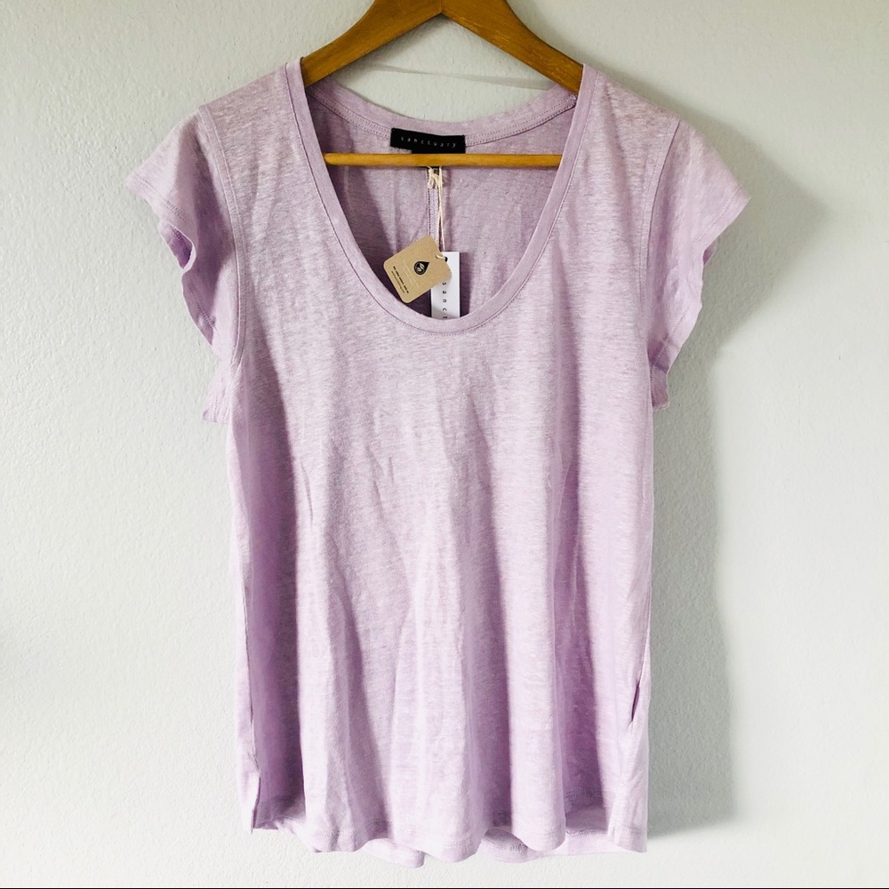 Sanctuary Ruby Scoop Neck Linen Tee